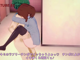 JAV porn video: Boku No Hero Acadeemia - Midoriya Deku gives Ochako Uraraka a handjob, blowjob, and fucks in hentai style!