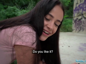 Unleash Your Fantasies with Public Agent's 19-Year-Old Innocent Fucked in the Rain by a Huge Cock