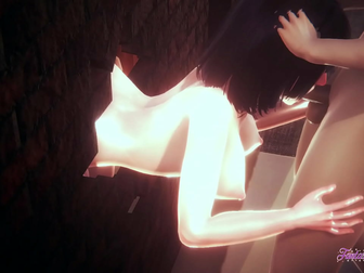 JAV Hentai Naruto 3D - Threesome with Hinata, Blowjob, and Fucking Through a Wall - Anime Manga Porn